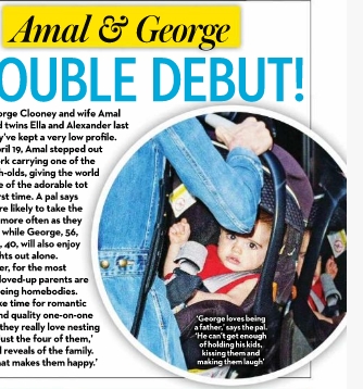 Revista mostra a carinha dos filhos de George Clooney