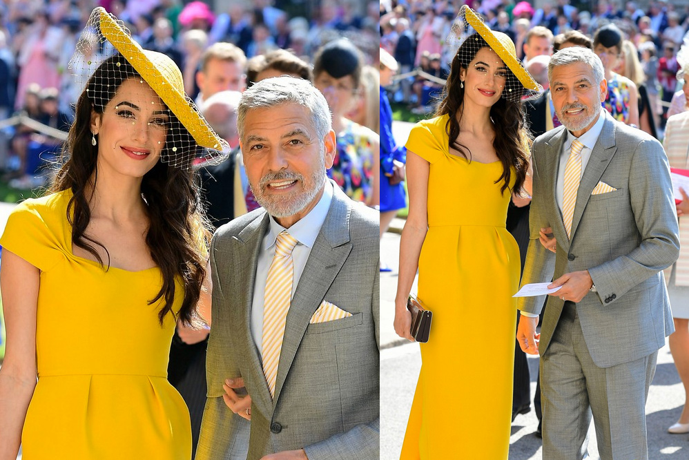 Amal e George Clooney chegam para o casamento de Harry e Meghan