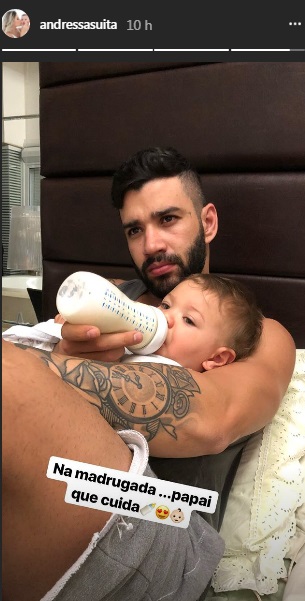 Filho de Gusttavo Lima é paparicado pelo pai e fãs ficam encantados