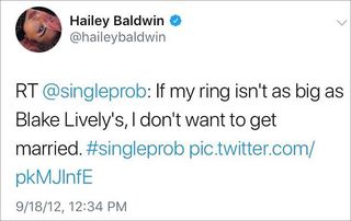 Tweet feito por Hailey em 2012