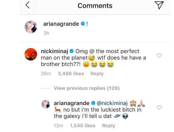 Nicki Minaj e Ariana Grande trocaram risadas nas redes sociais