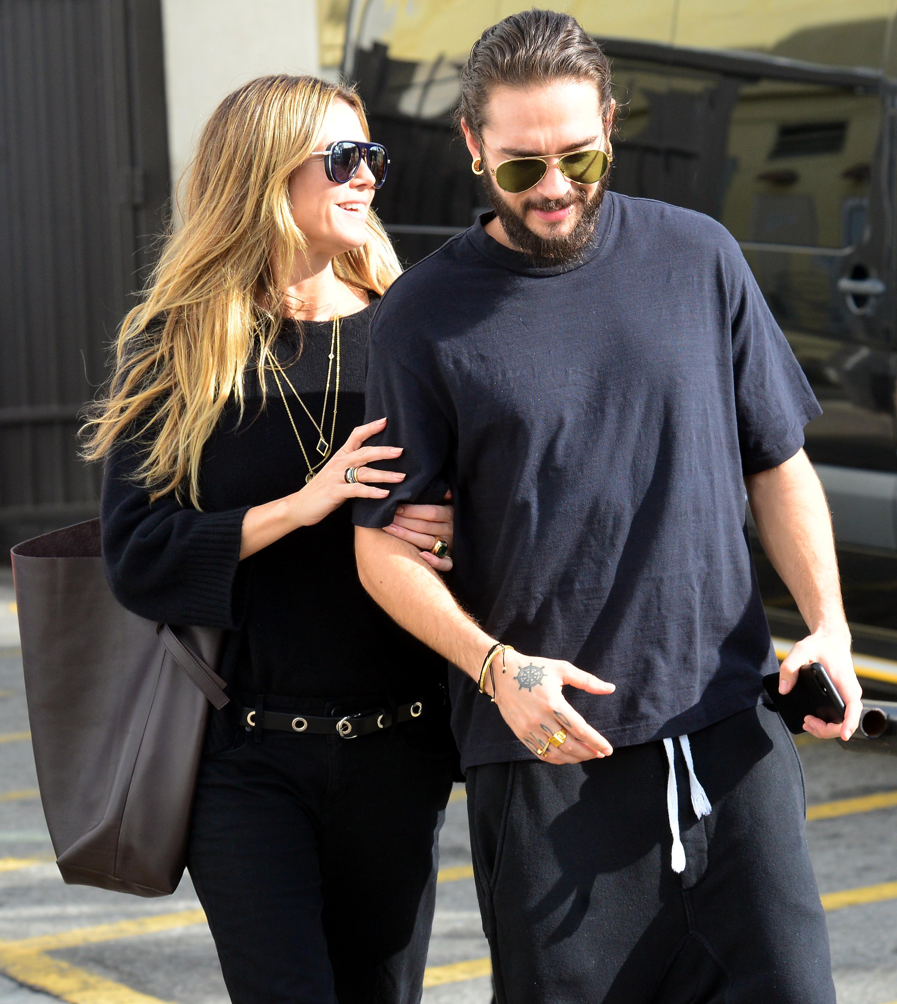 Heidi Klum passeia com filhos e o namorado, Tom Kaulitz
