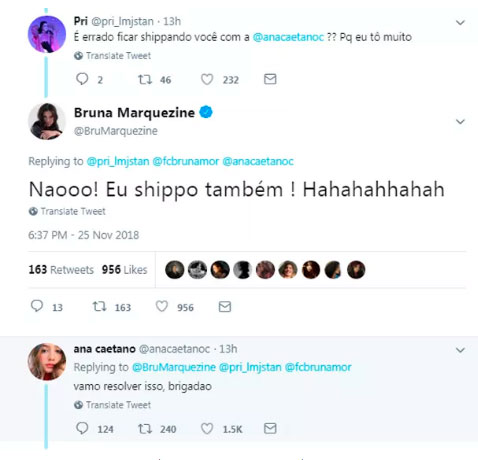 Fãs interagem com Bruna Marquezine e recebem resposta inusitada 