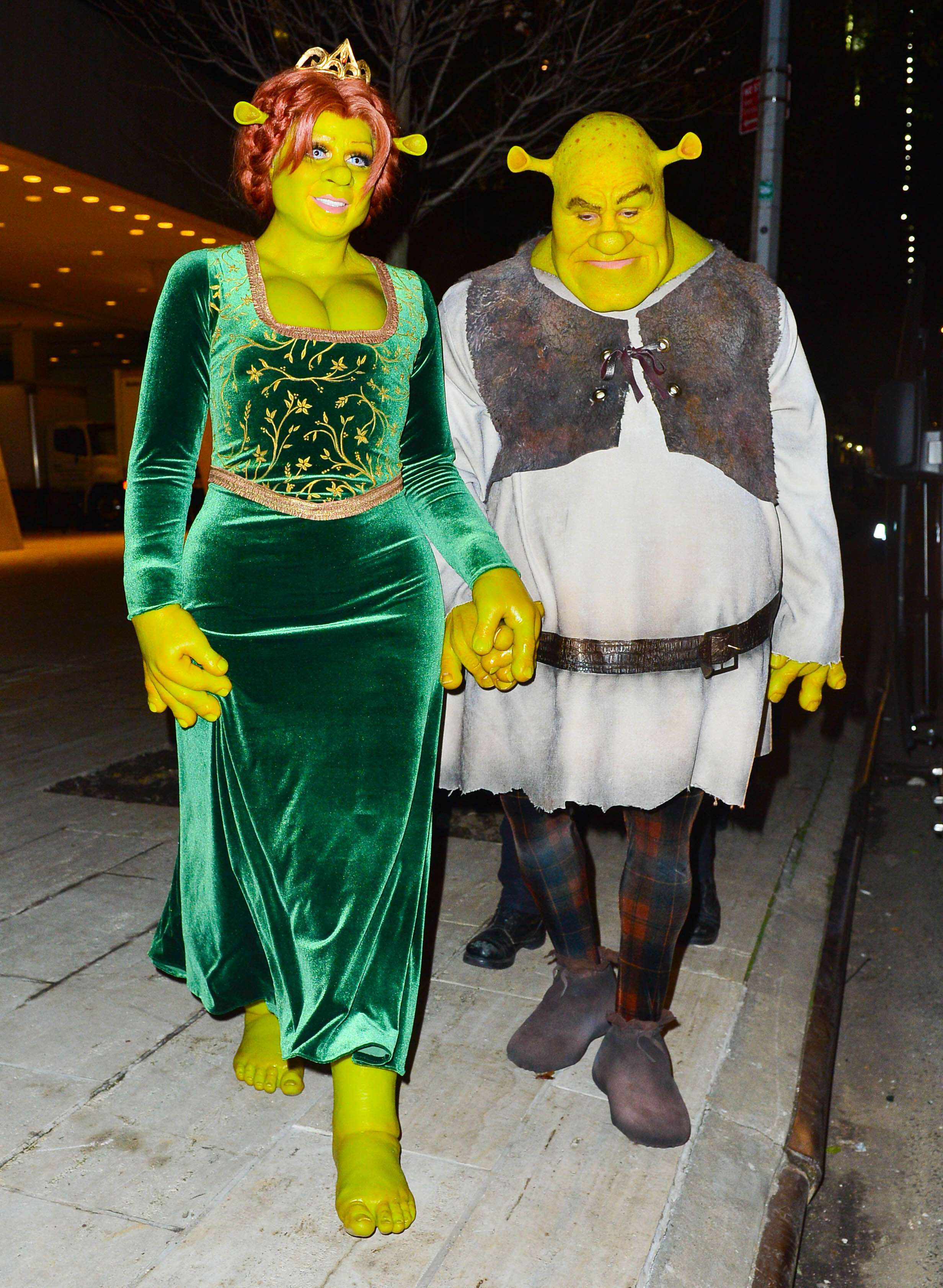 Heidi Klum e namorado se transformam em Shrek e Fiona