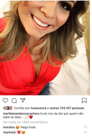 Craque ficou encantado com a publicação da amiga