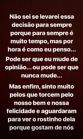 Publicação feita por Mayra Cardi em seu Instagram Stories