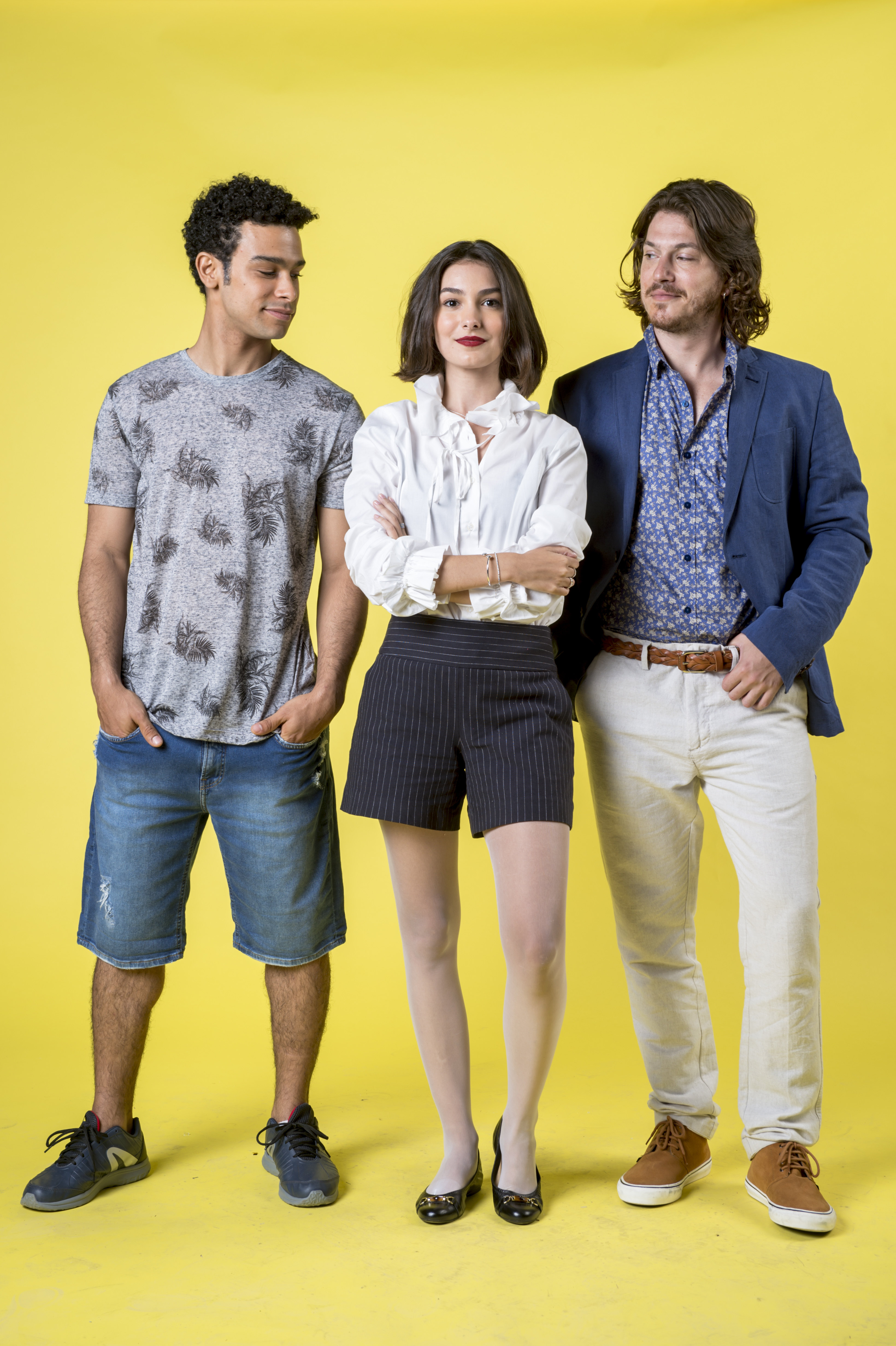 Diego (Sergio Malheiros), Larissa (Marina Moschen) e Quinzinho (Caio Paduan)