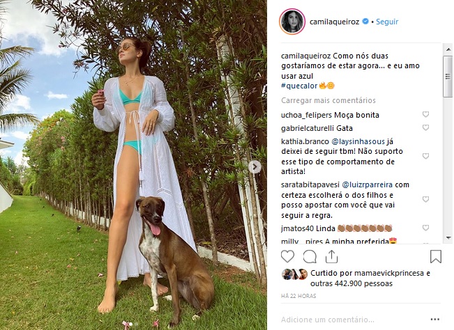 Publicação de Camila Queiroz no Instagram