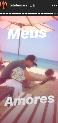 Michel Teló protagoniza momento fofo com os filhos na praia
