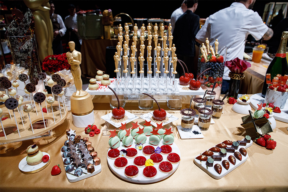Uma das mesas de doce da festa do Oscar