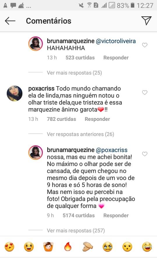 Fã critica foto de Bruna Marquezine e ela rebate