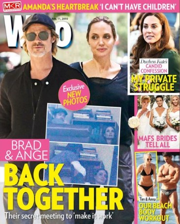Brad Pitt e Angelina Jolie são vistos juntos por paparazzi