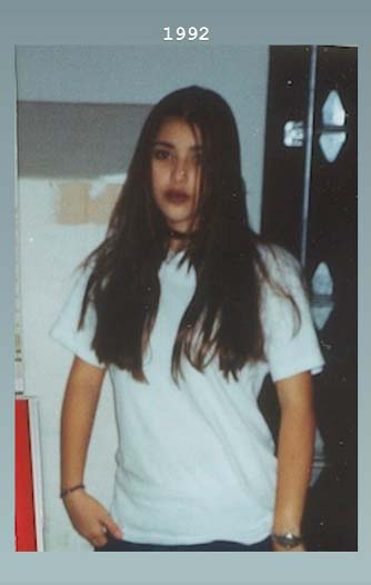 Kim Kardashian em 1992, aos 12 anos