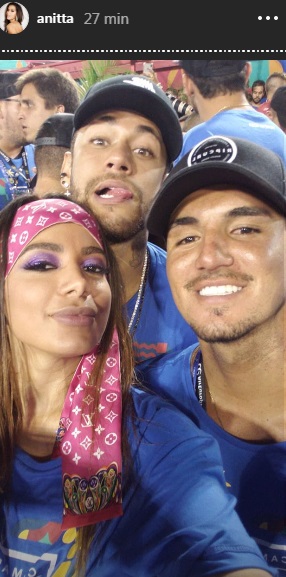 Anitta com Neymar e Gabriel Medina