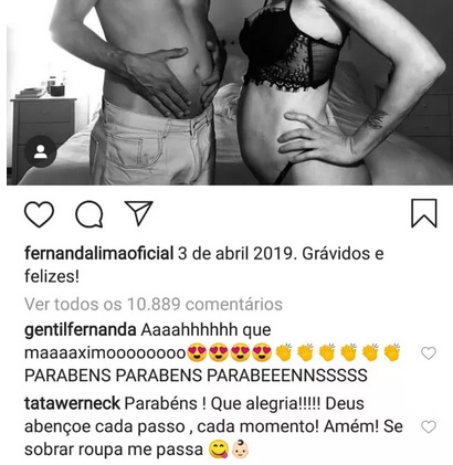 Comentário de Tatá Werneck na publicação de Fernanda Lima