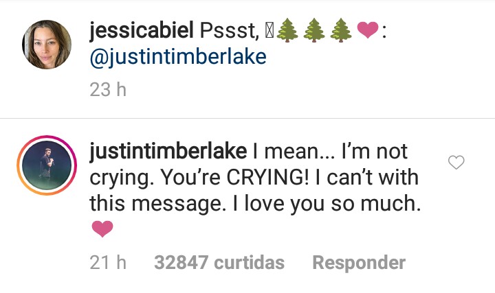 Justin Timberlake agradece o carinho da esposa