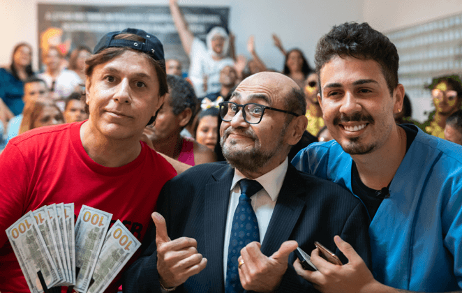 Tom Cavalcante, Edgar Vivar e Carlinhos Maia