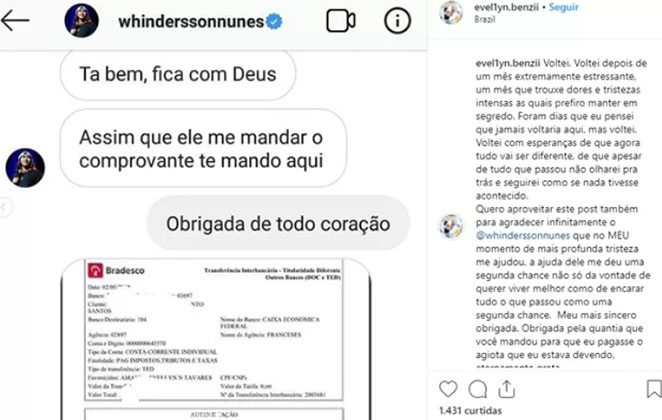 Whindersson Nunes paga dívida de fã