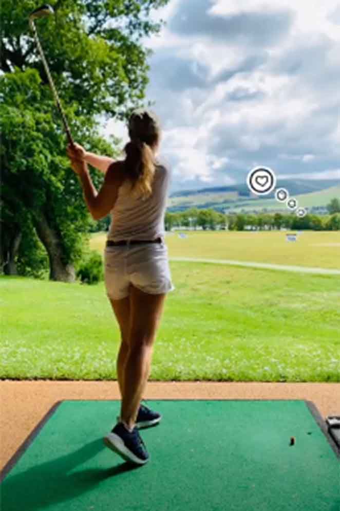 Angélica aproveita férias na Europa para jogar golfe