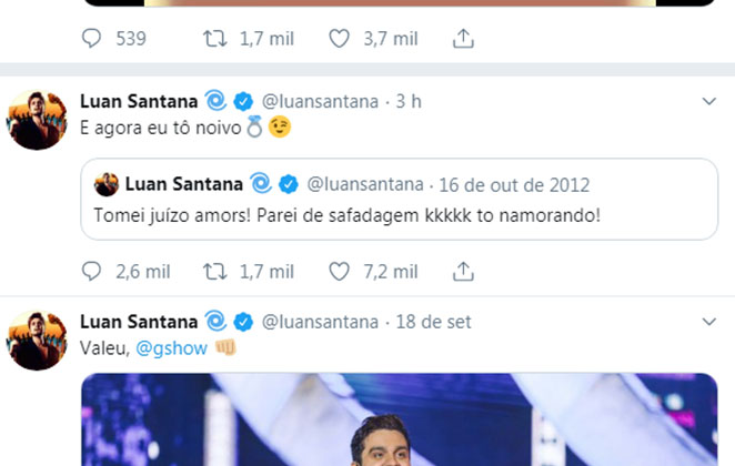 Luan Santana relembra anúncio de namoro com Jade Magalhães