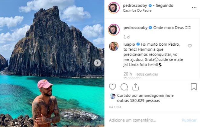 Luana Piovani agradece Pedro Scooby após férias em Noronha