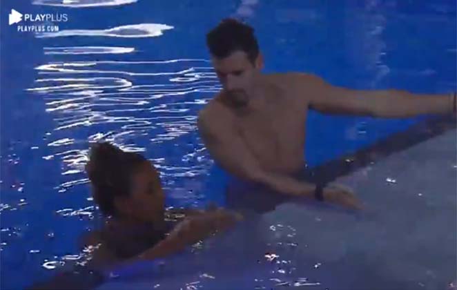 Bifão e Guilherme discutem na piscina