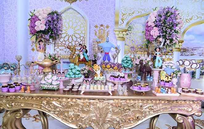 Com Aladdin como tema, Dudu Braga celebra o aniversário da filha