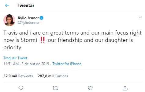 Kylie Jenner confirma separação de Travis Scott