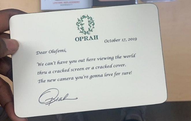 Oprah Winfrey presenteia estudante com iPhone 11