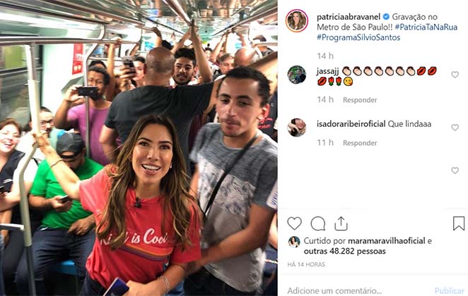 Patrícia Abravanel anda de metrô pela primeira vez