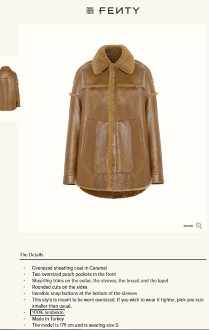 O casaco no modelo oversized US$ 3,660 (cerca de R$ 15 mil)