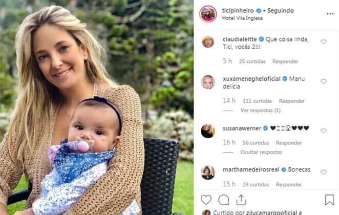 Filha caçula de Ticiane Pinheiro ganha elogio de Xuxa Meneghel