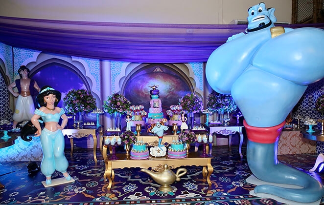 Aladdin, clássico da Disney, foi o tema da festa de Helena Faro
