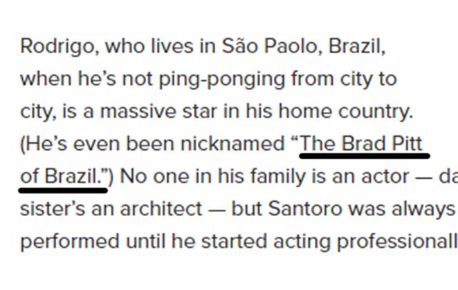 Rodrigo Santoro é chamado de Brad Pitt Brasileiro por jornal