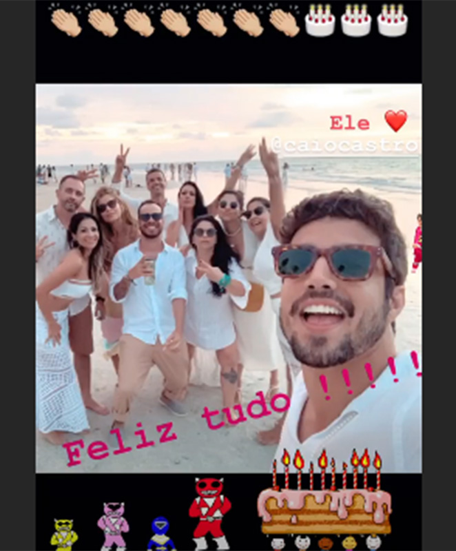 Grazi Massafera celebra 31 anos de Caio Castro: 'Feliz tudo'