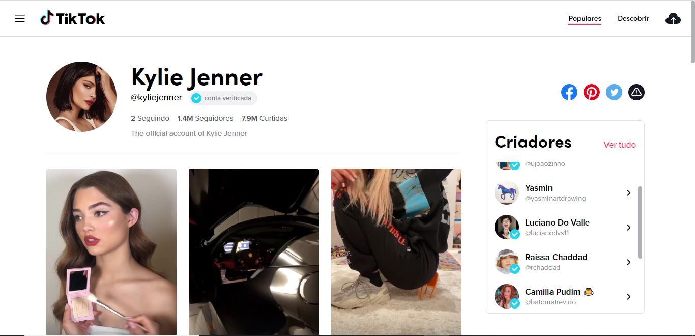 Kylie Jenner é influenciadora no Instagram e também na onda do momento