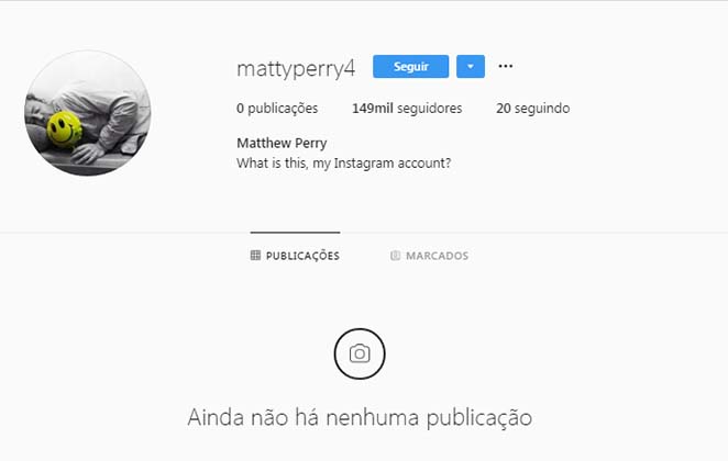 Matthew Perry cria perfil no Instagram e se torna o último integrante de Friends a ter uma conta na rede social