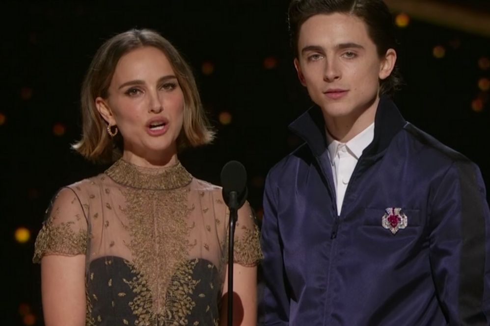 Natalie Portman e Timothée Chalamet apresentaram um prêmio