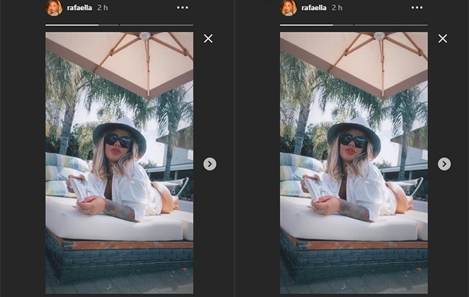 Rafaella Santos posa tomando sol no Instagram