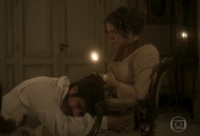 Dom Pedro (Caio Castro) e Leopoldina (Letícia Colin)