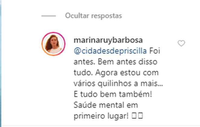 Resposta de Marina Ruy Barbosa