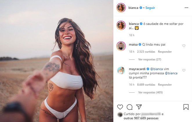 Bianca Andrade mata saudade da praia em clique antigo