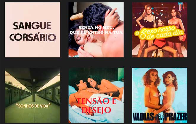 Capas de alguns filmes do Cinema Boca de Lixo no acervo do site Heco Produções