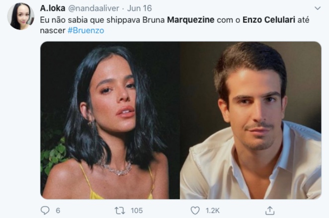 A hashtag 'BruEnzo' bombou no Twitter entre os fãs do suposto casal