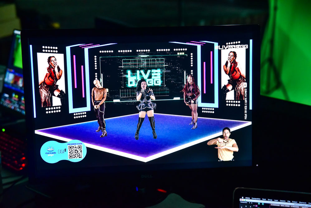 Os dançarinos foram inseridos na live por meio de edição e projeção