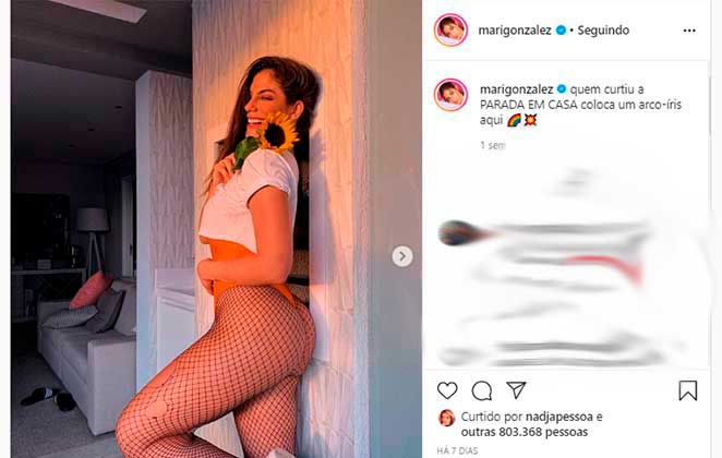 Mari Gonzalez posa de forma sensual e eleva temperatura do Instagram