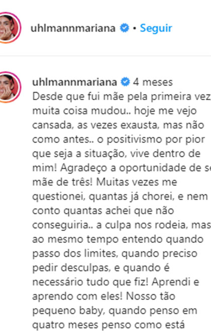Esposa do ator Felipe Simas fala de maternidade @uhlmannmariana