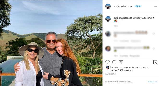 Pai de Marina Ruy Barbosa compartilha foto ao lado da esposa e da filha