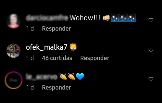 Ofek Malka, namorado de Luana Piovani, comenta um emoji de leão na publicação da amada