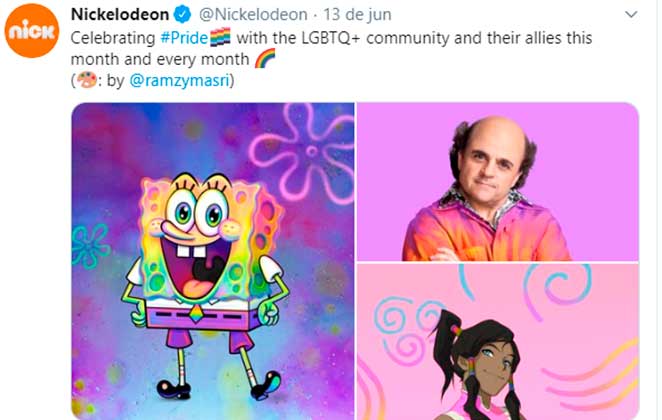 Nickelodeon confirma no Twitter que Bob Esponja pertence à comunidade LGBTQI+